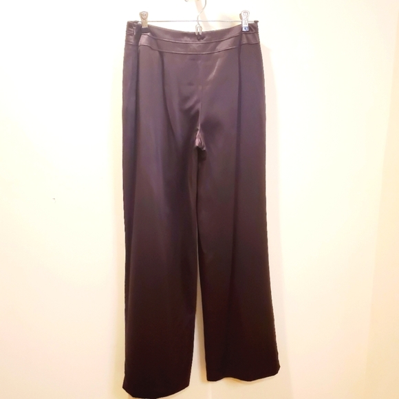 Talbots Pants - Talbots women's brown 100% silk dress wide leg pants size 4